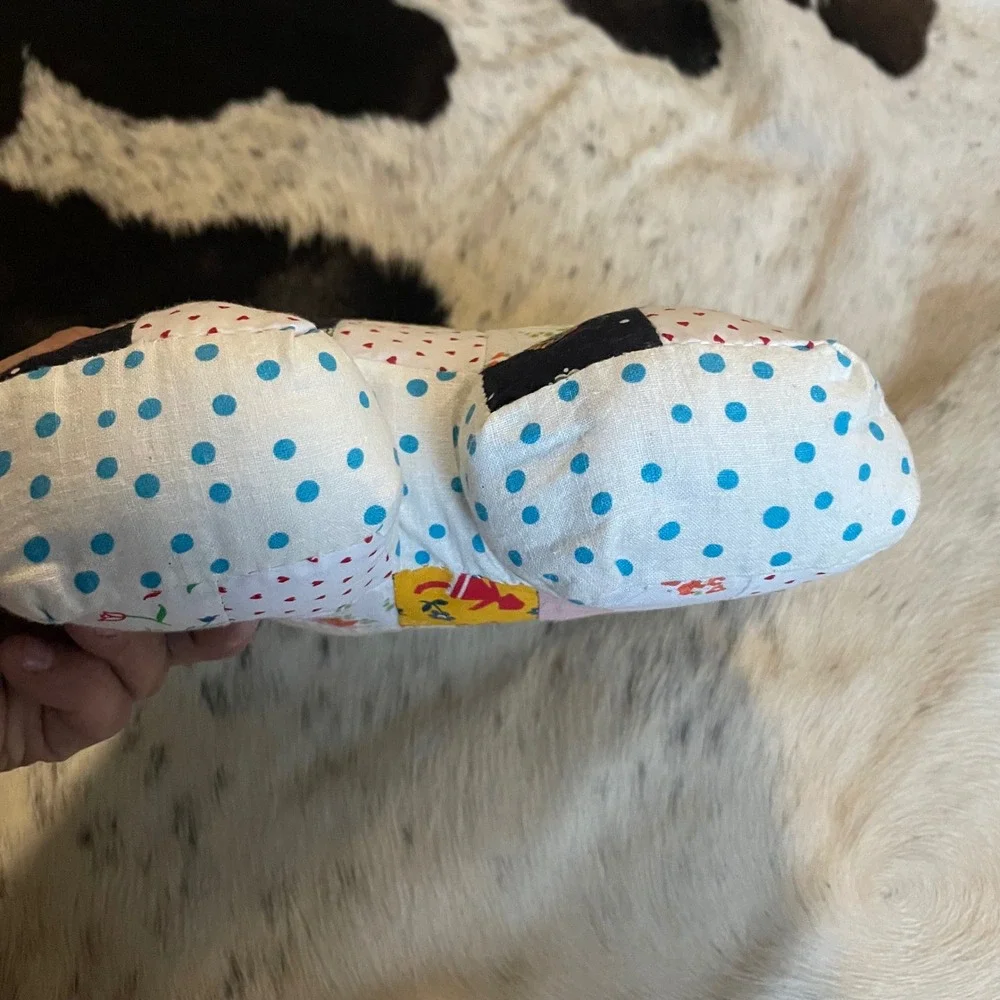 Handmade Quilted Patchwork Dog Plush Toy Pillow‎ Unique Decorative Gift